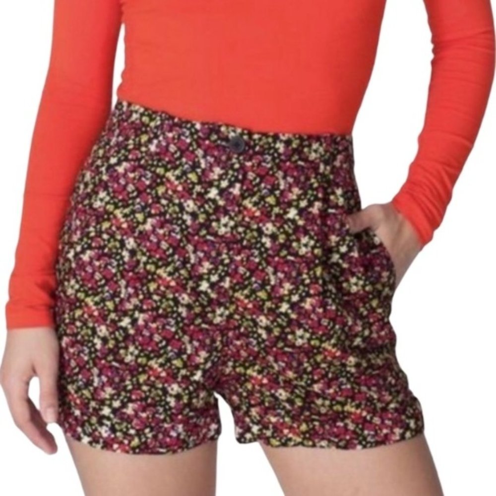 American Apparel High Waisted Floral Print Shorts - Women’s Size XS